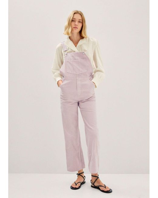 Mango Pink Lined Denim Dungarees Pastel