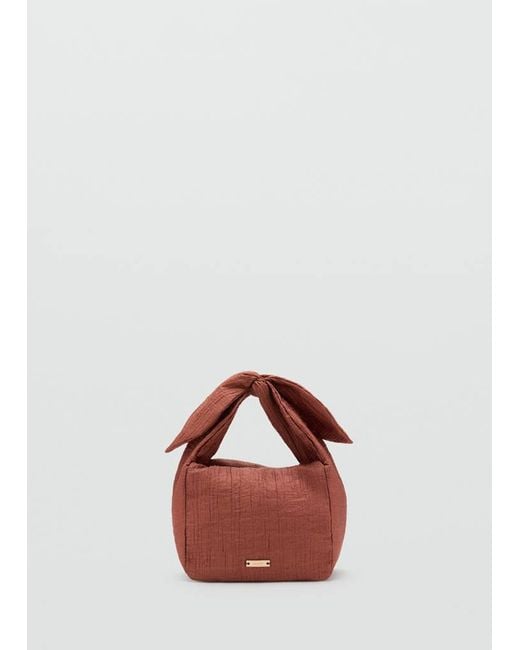 Mango White Bambula Handbag With Bow