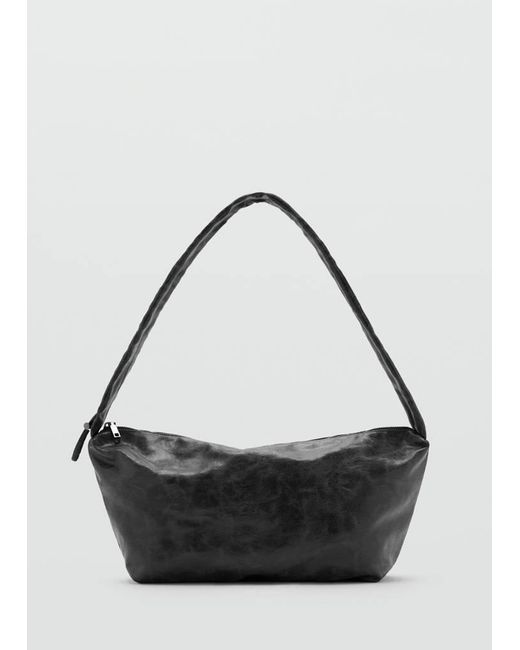 MANGO TEEN Black Faux-Leather Bag