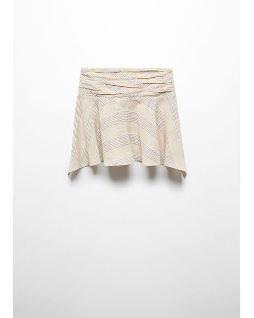 Mango Natural Asymmetrical Printed Mini-skirt