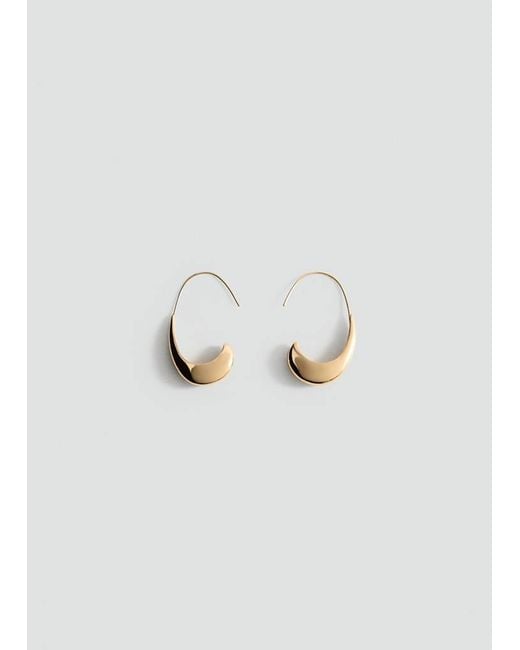 Mango White Twisted Hoop Earrings