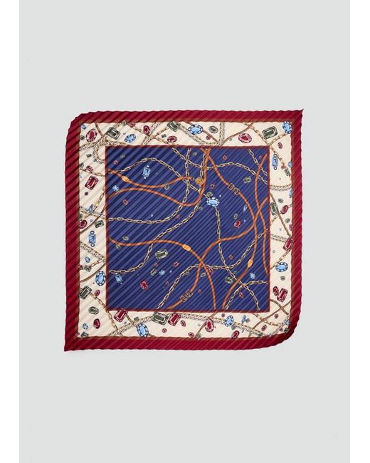 Mango Blue Printed Pleated Scarf