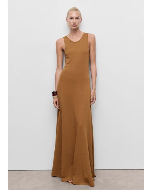 Mango Brown Knit Long Dress