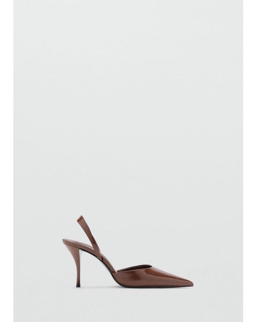 Mango Gray Pointed Shoes With Patent Leather Effect
