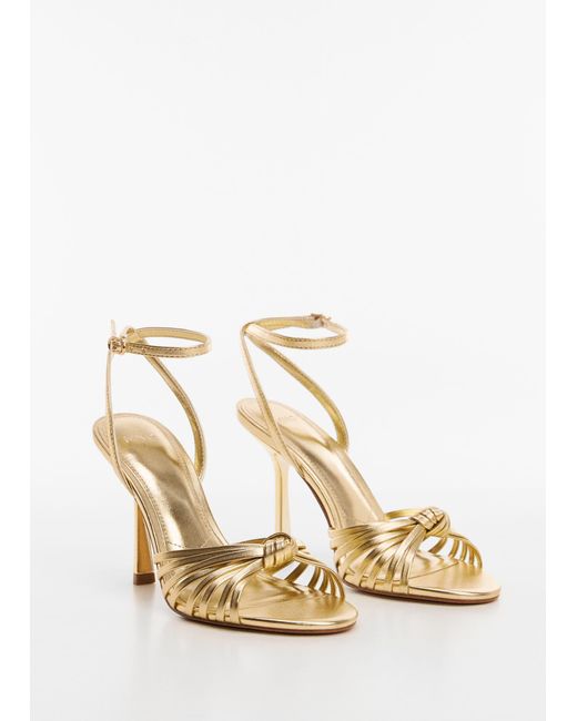 Mango Natural Strappy Heeled Sandals