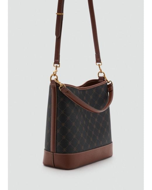 Borsa Bucket Grande Marrone di Mango in Black