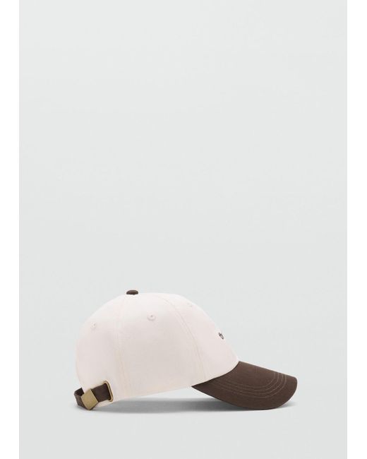 Mango White Embroidered Message Cap