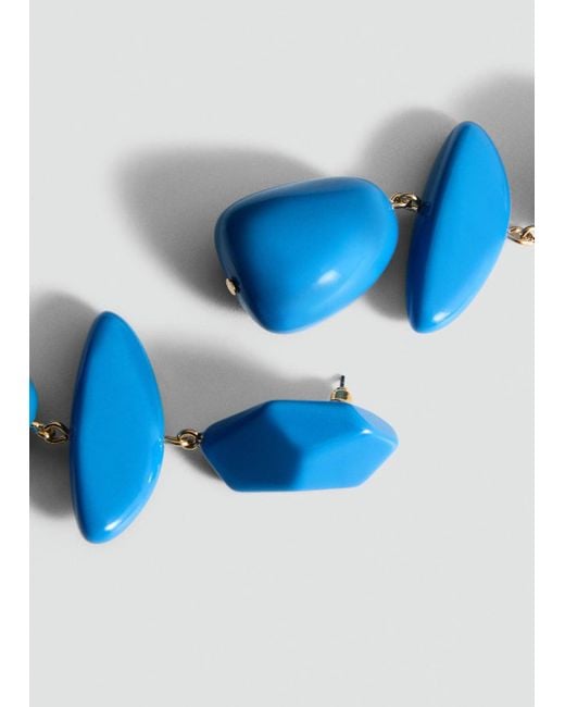 Mango Blue Resin Hanging Bead Earrings