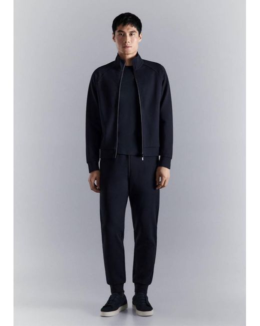 Mango Blue Coolmax Technical Zip Hoodie for men