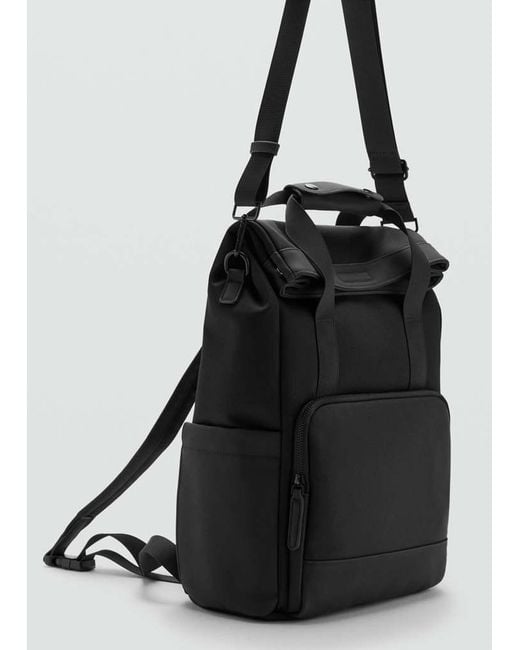 Mango Black Multi-Purpose Backpack for men