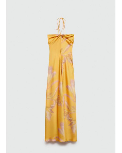Mango Metallic Printed Satin Dress