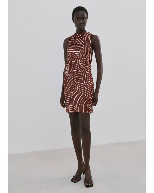 Mango Multicolor Geometric Print Dress