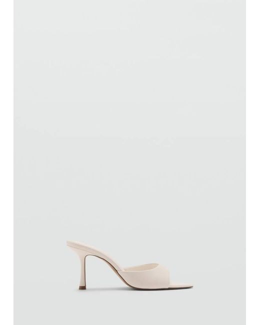Mango White Pointed Heel Sandals