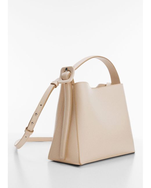 Mango Natural Shopper Bag With Buckle Off