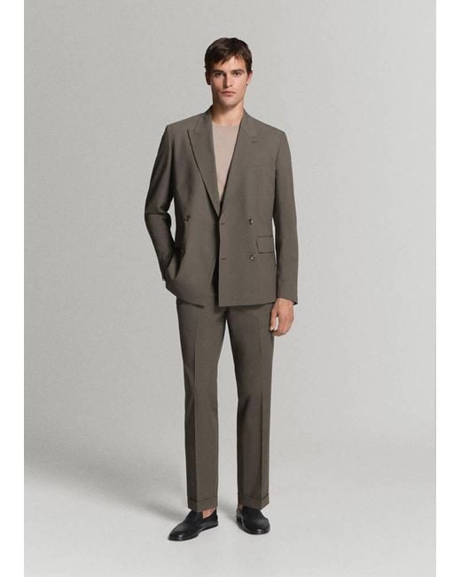 Mango Gray Boston Regular-Fit Suit Trousers for men
