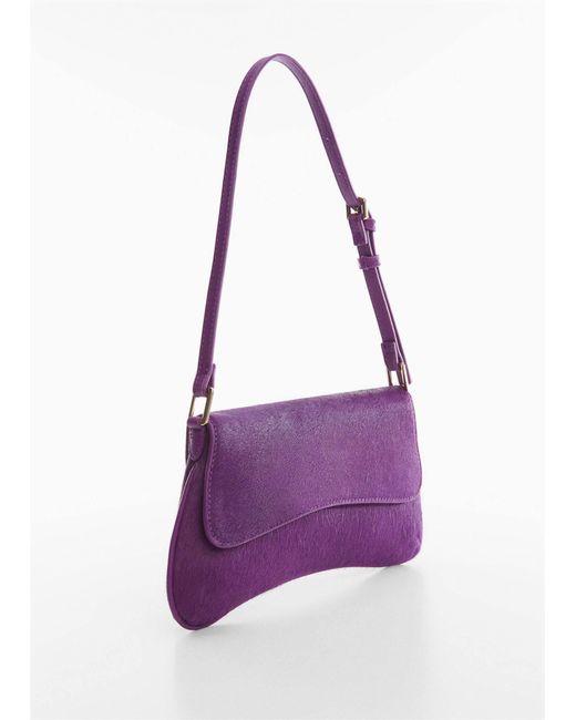 Mango Purple Flap Leather Bag