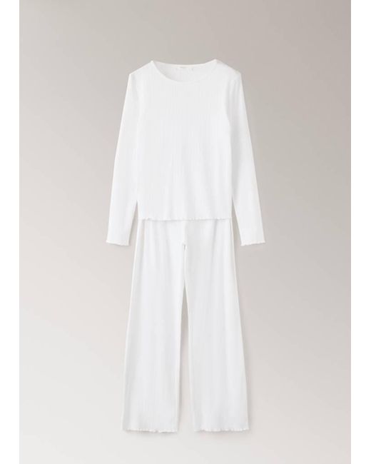 Mango Multicolor Two-Piece Openwork Cotton Pyjamas