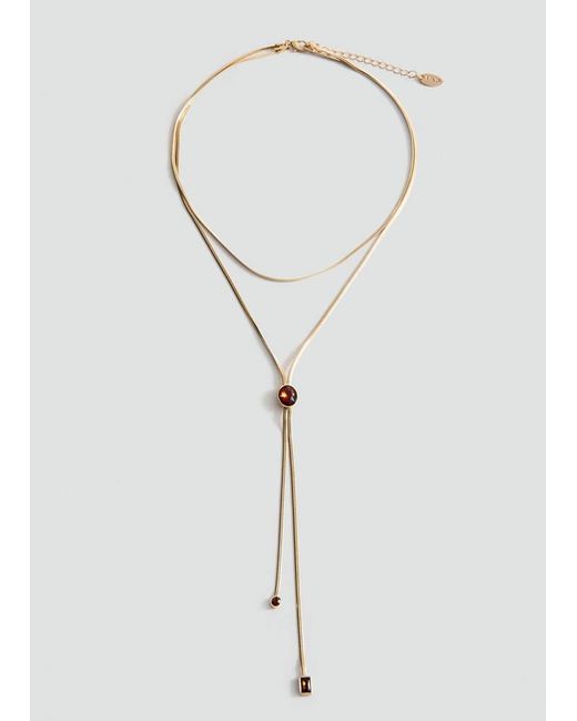 Mango White Double Crystal Necklace