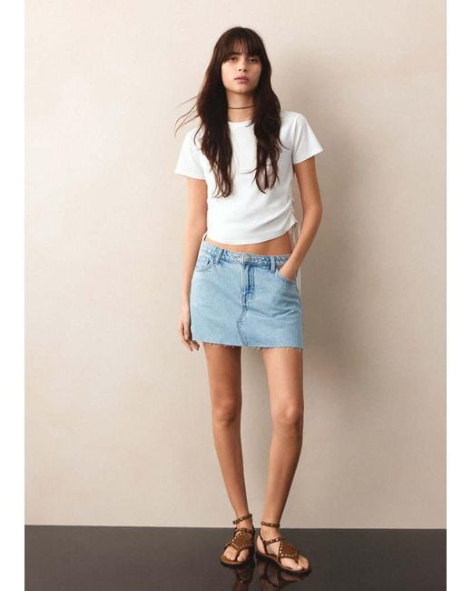 MANGO TEEN Natural Printed Cotton T-Shirt With Ties