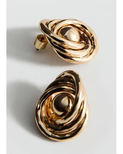 Mango Metallic Intertwined Knot Earrings