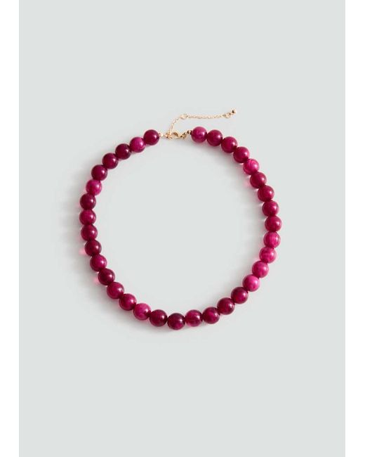 MANGO TEEN White Ball Necklace