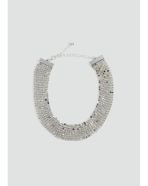 MANGO TEEN White Metal Choker Necklace