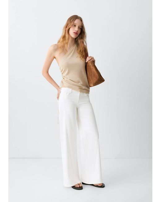 MANGO TEEN White Low-Waist Wide-Leg Jeans