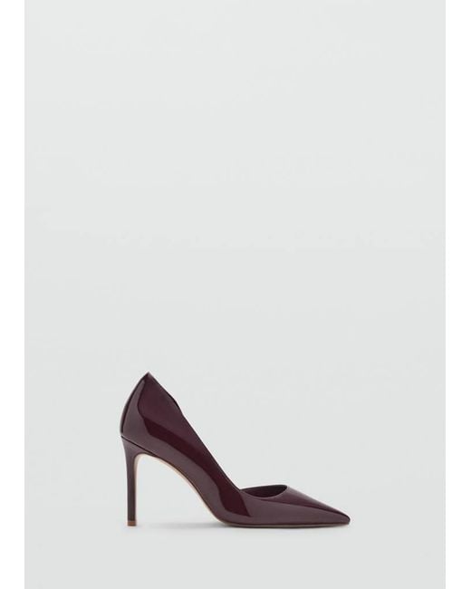 Mango Purple Asymmetrical Patent Leather Court Shoes