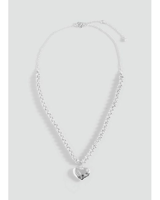 MANGO TEEN White Irregular Heart-Shaped Necklace