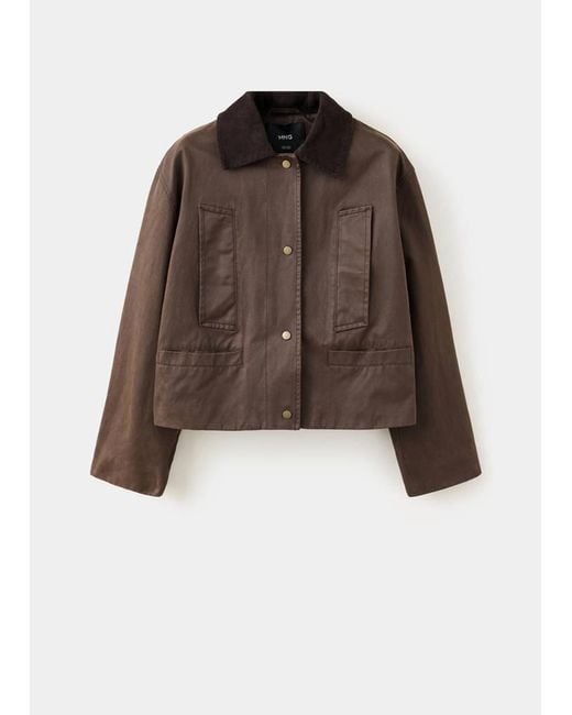 Mango Brown Corduroy-Collar Jacket