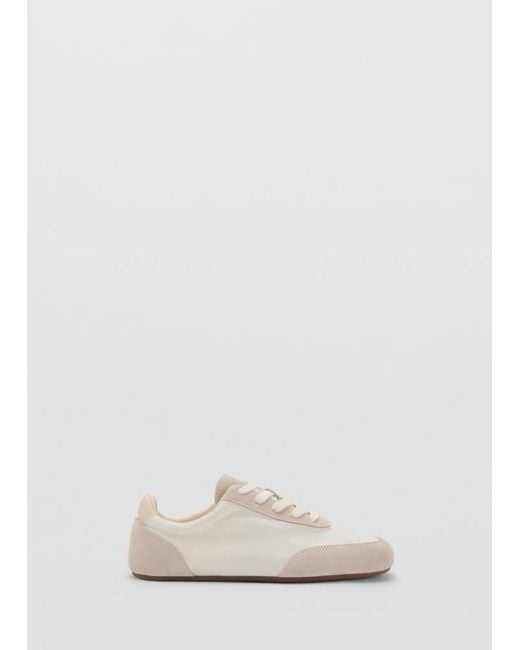 Mango Blue Lace-Up Suede Sneakers