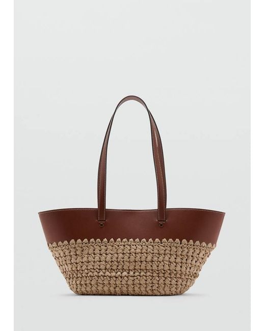 Mango White Natural Fibre Tote Bag