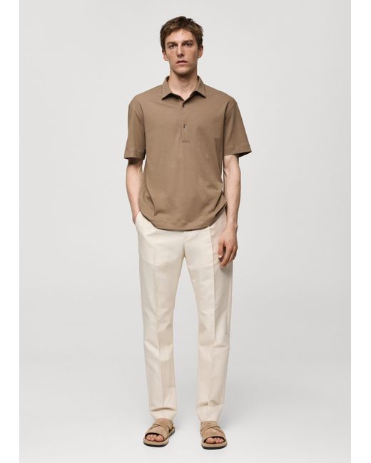 Mango Natural 100% Cotton Slim-fit Polo Shirt Medium for men