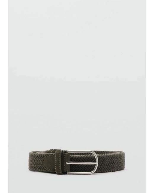 Mango Green Braided Elastic Belt for men