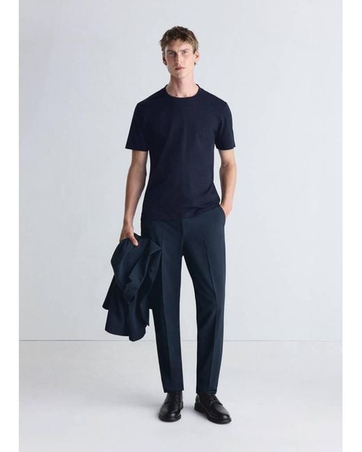 Mango Blue Regular-Fit Thermolite T-Shirt for men
