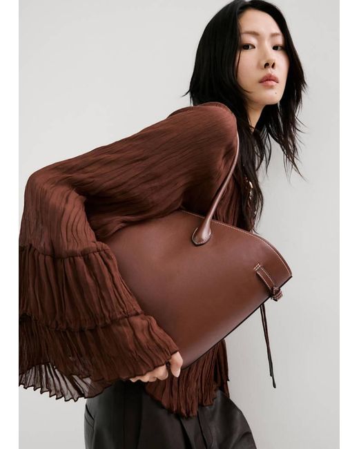 Mango Brown Shopper Bag With Double Handle