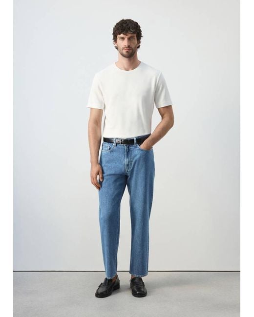 Mango Blue Sammy Cropped Carrot Fit Jeans for men