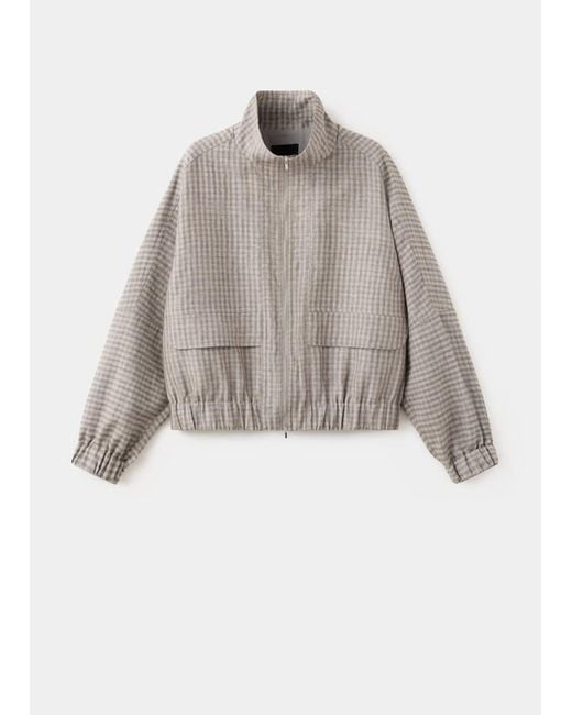 Mango Multicolor Checked Bomber Jacket