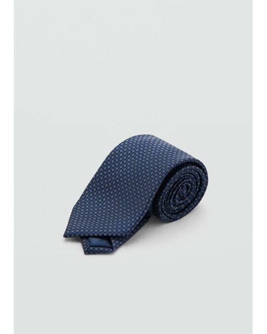 Mango Blue Silk Blend Tie Fastening for men
