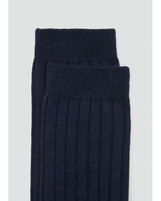 Mango Blue Rippsocken Aus Wollgemisch