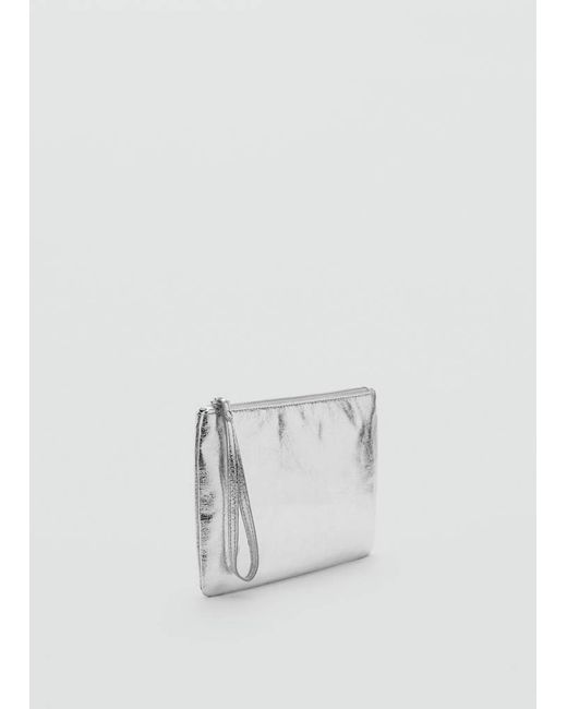 MANGO TEEN White Metallic Clutch