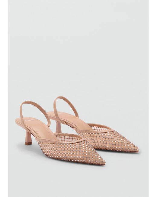 Mango Pink Glitter Mesh Heel Shoes