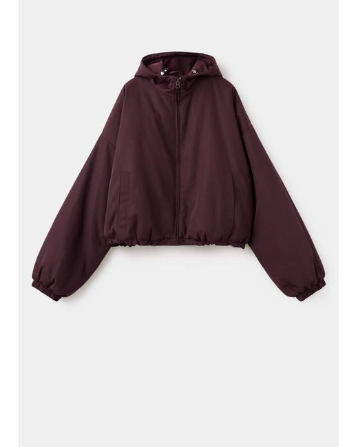 Mango Red Oversized Hooded Jacket