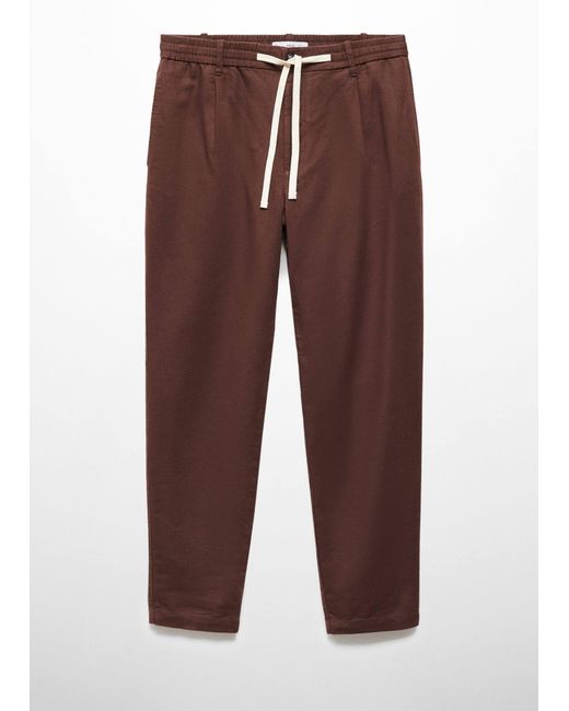 Mango Red Slim-fit Trousers With Drawstring for men