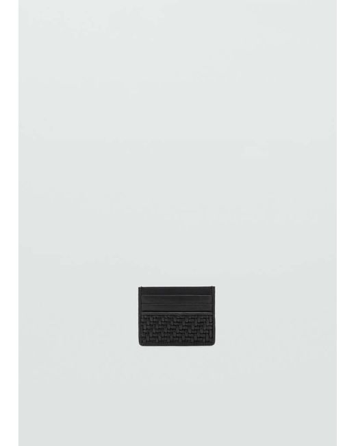 Mango White Braided Cardholder for men