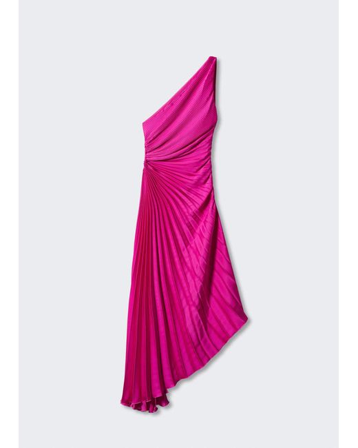 mango pink asymmetrical pleated dress MANGO Pink Asymmetrical pleated dress REF.47095876-CLAUDIA TikTok Rare Size 8