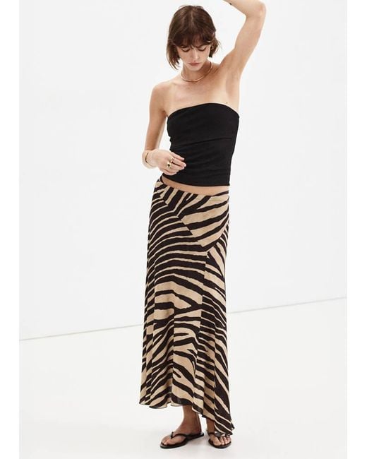 Mango White Asymmetrical Maxi-Skirt