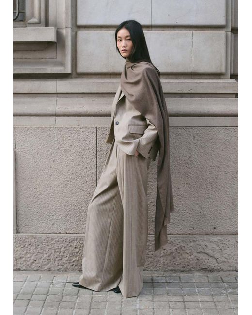 Mango Multicolor Wool Blend Suit Trousers