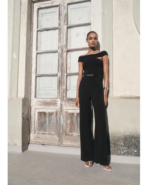 Mango Natural Long Jumpsuit With Asymmetrical Neck
