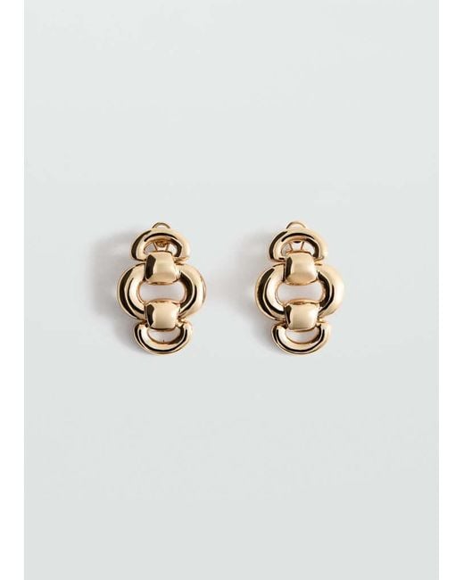 Mango White Embossed Pendant Earrings